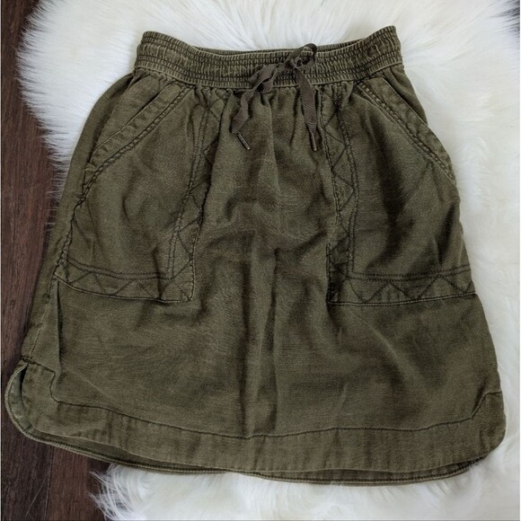 Pilcro Pilcro Lea Utility Mini Green Skater Cargo Skirt Knee-Length Casual XS - Picture 2 of 9